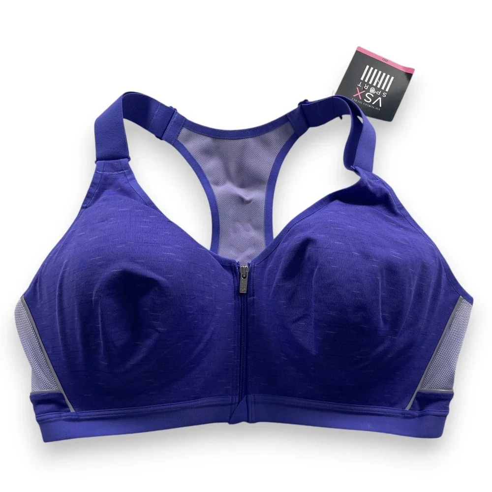 Victoria's Secret VSX Sport Incredible Front-Close Sports Bra Purple 38D NEW